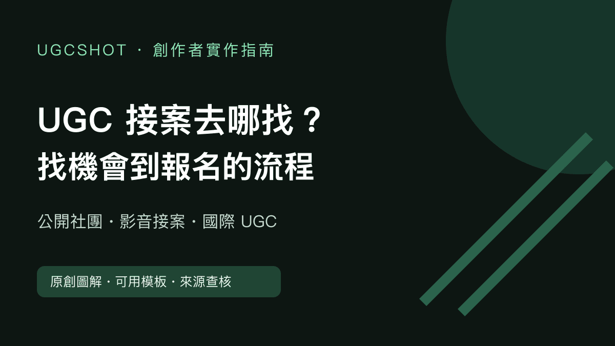 UGC 接案去哪找？台灣與國際管道、篩案表及報名步驟